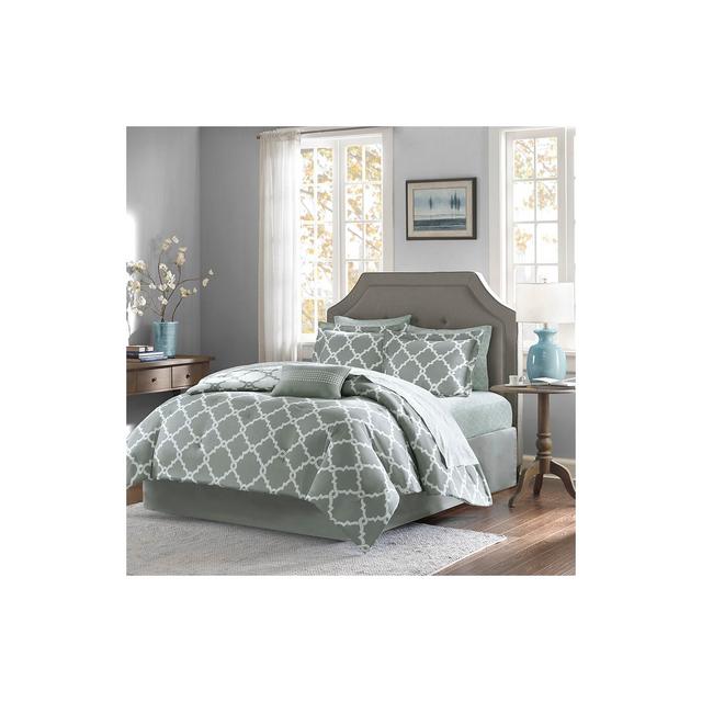 Gray Becker Complete Multiple Piece Comforter and Sheet Set (Queen)- 9 Piece