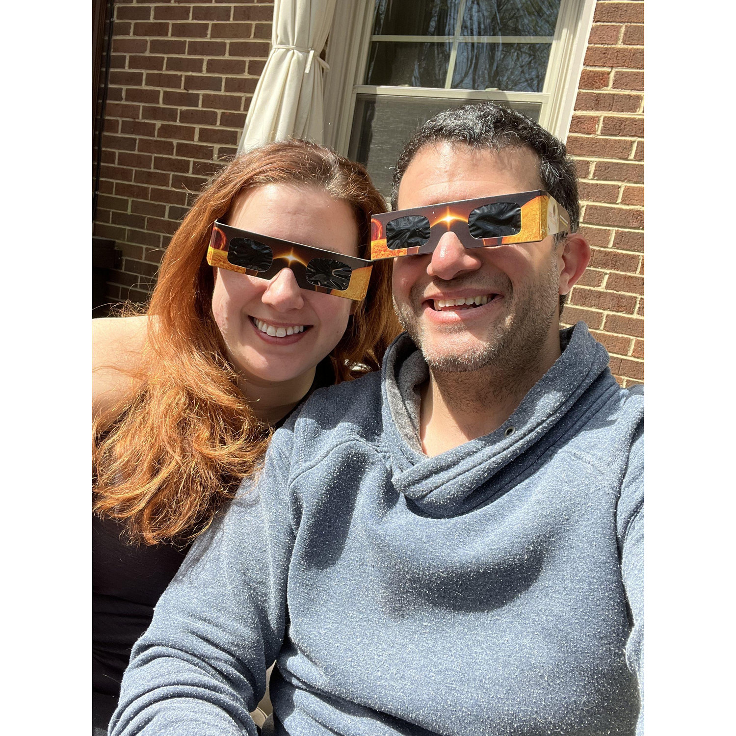 Couldn't see a thing without our actual glasses on underneath!