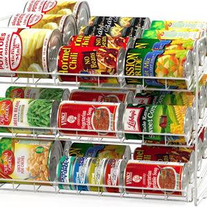 Deco Brothers Stackable Can Rack Organizer for Kitchen and Pantry, Holds Up to 36 Cans, White