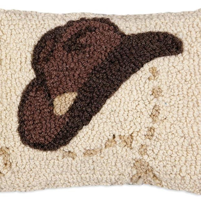 Chandler 4 Corners Artist-Designed Howdy Ma'am Hand-Hooked Wool Decorative Throw Pillow - Cowboy-Themed Pillow for Couches & Beds - Easy Care, Low Maintenance Country Western Decor for Home