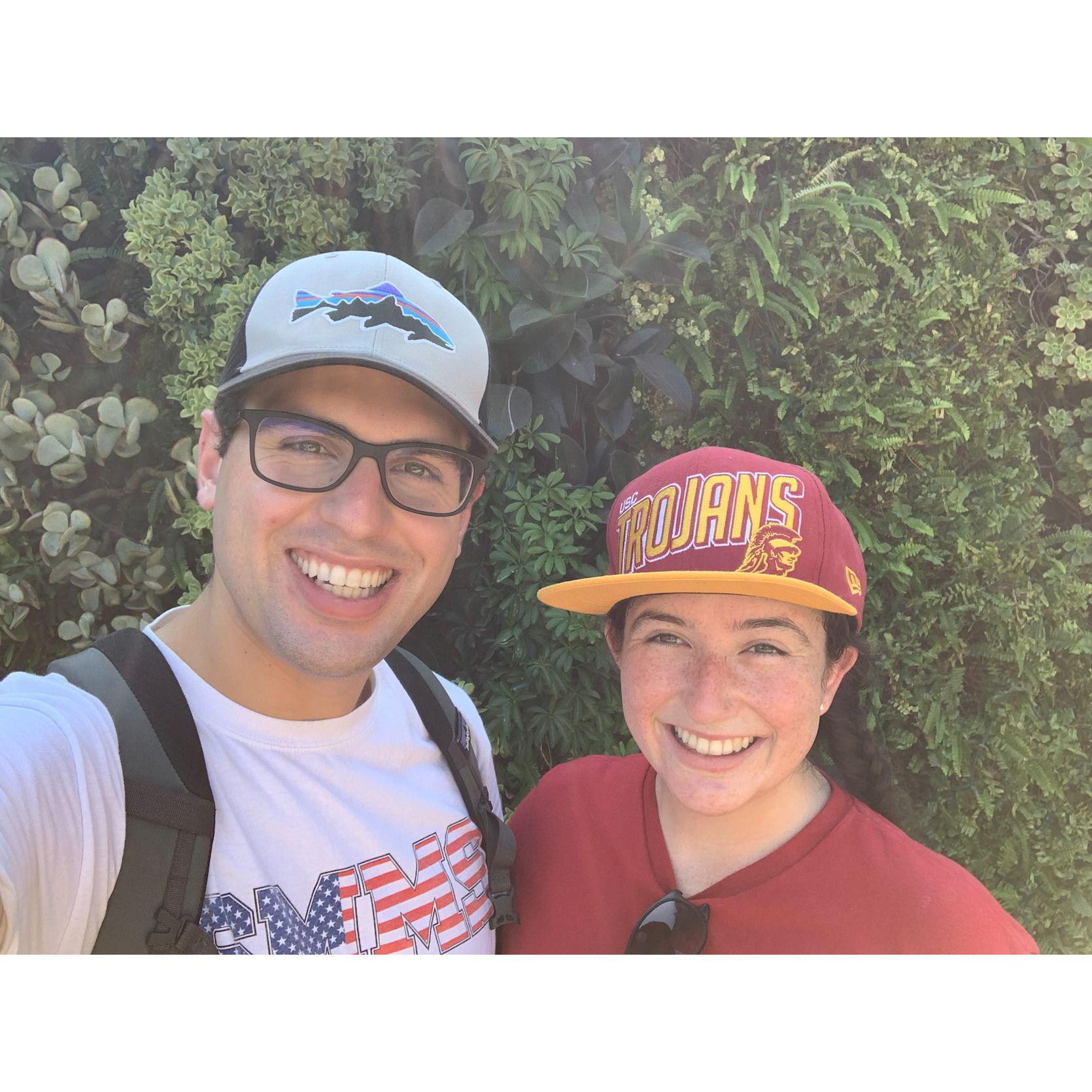 October 2020: Grace and Stephen take a hike during the lockdown.