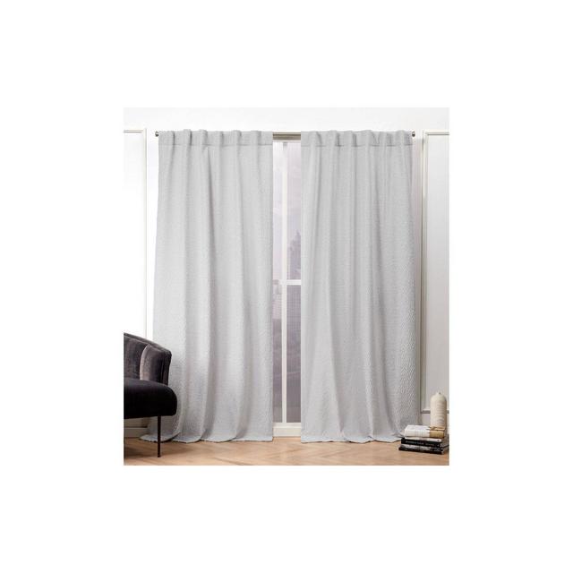 Set of 2 (84"x50")Textured Matelassé Hidden Tab Top Light Filtering Curtain Panel Dove Gray - Nicole Miller