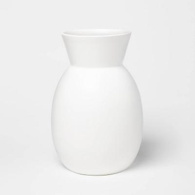 12" x 8" Matte Ceramic Round Vase White - Project 62™