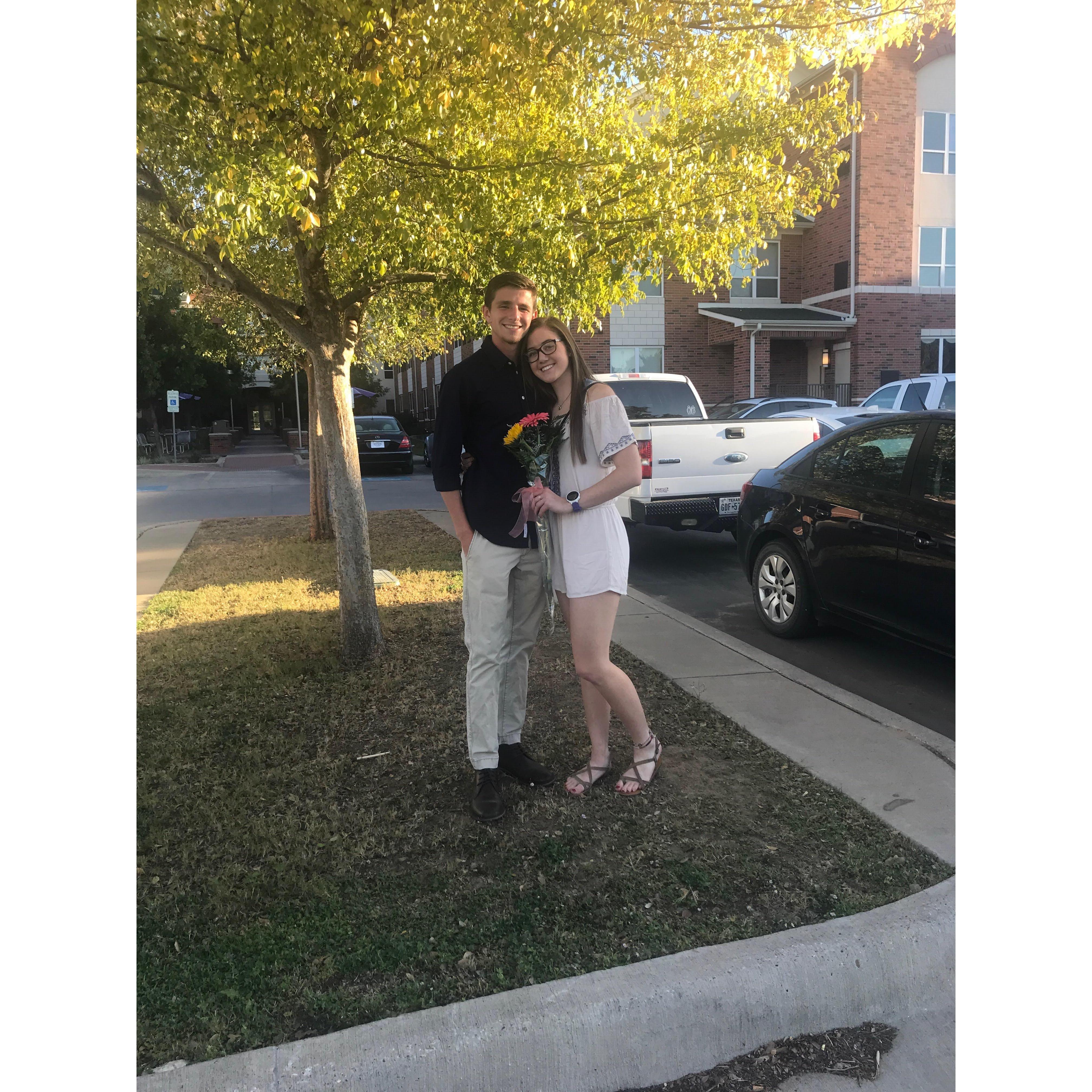 A picture of us going on our first date.