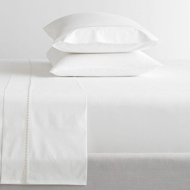 White Pearl Organic Percale Sheet Set, Queen