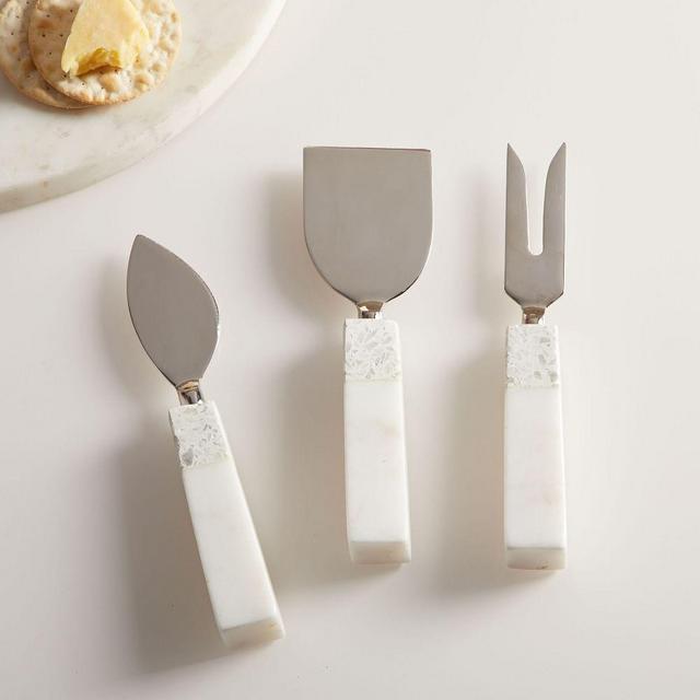Edge Marble + Terazzo Cheese Knives, Set of 3