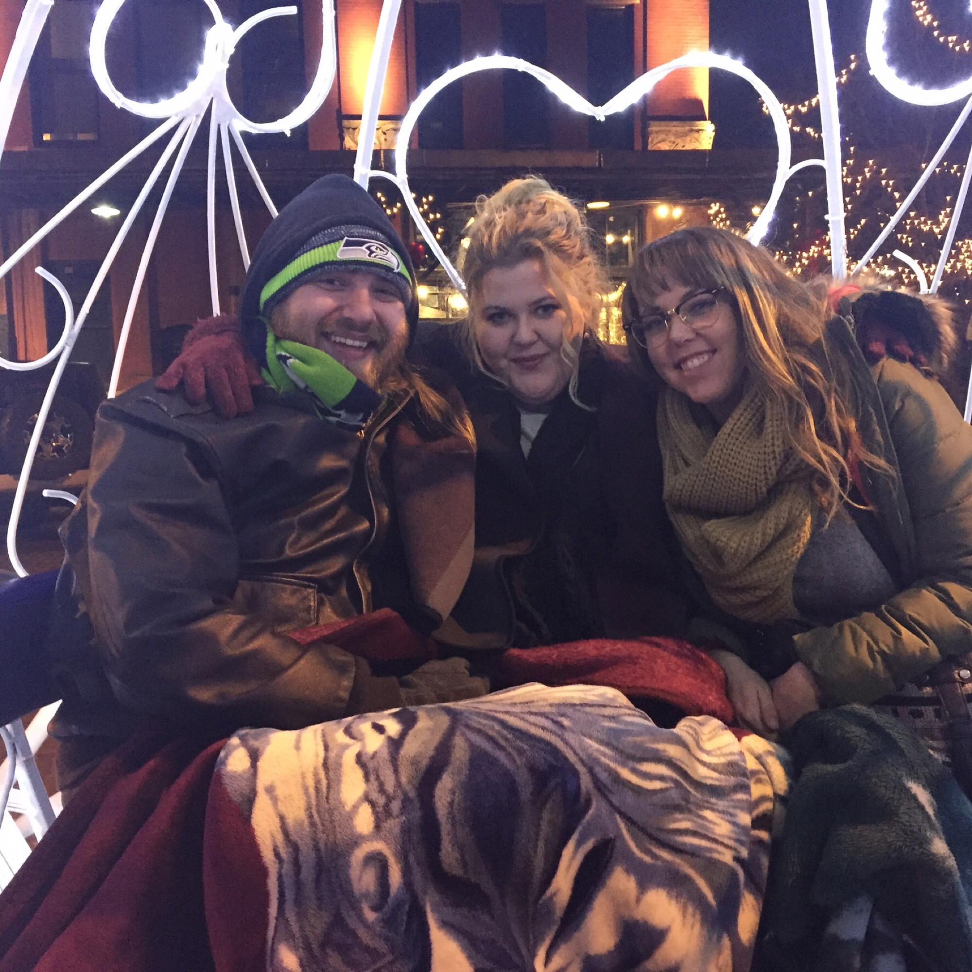 Carriage ride downtown Omaha with Mechelle and Brandon! Favorite present ever, thanks Mechelle!!!