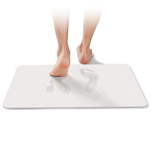 Bath Mat,Homeweeks Diatomaceous Earth Absorbent Fast Drying Bath Mat Non-slip Antibacterial Bath Mats for Bathroom/Shower/Floor
