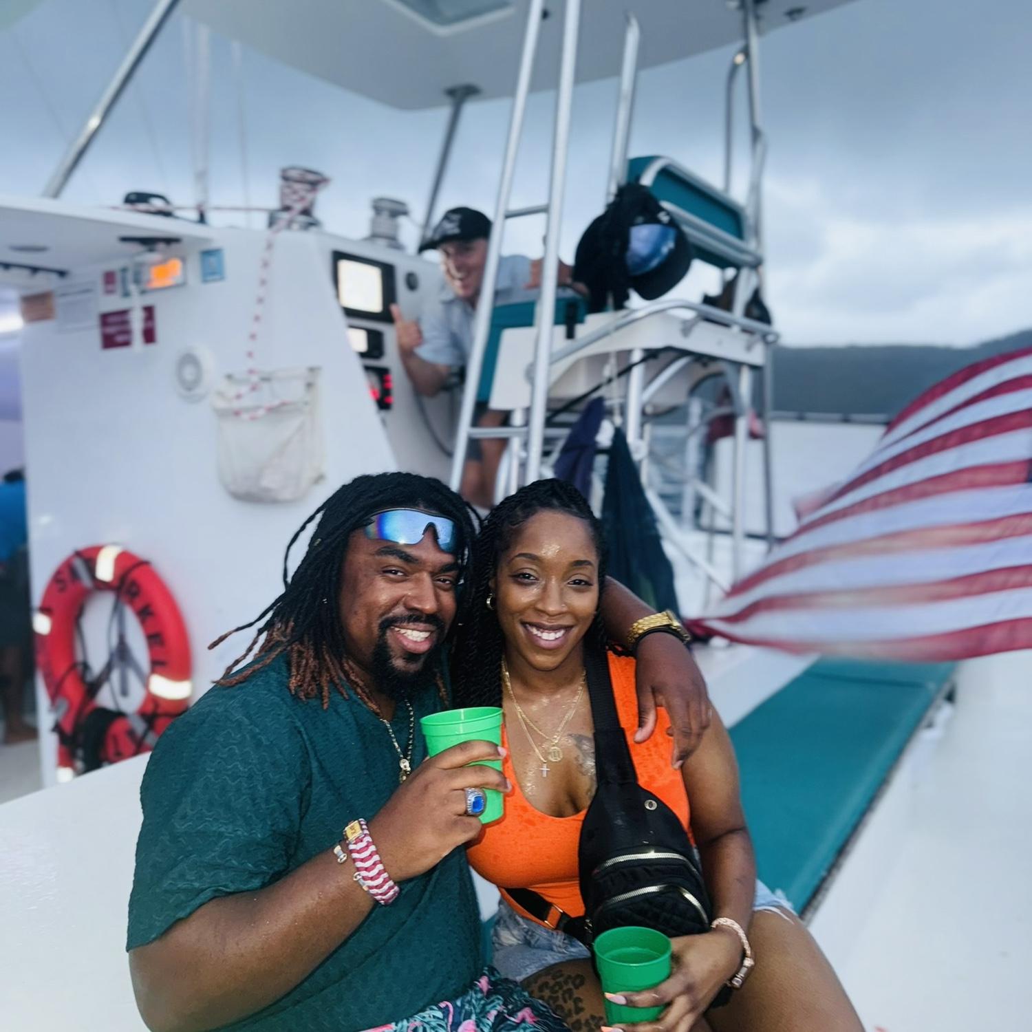 Champagne boat ride in ST. Thomas