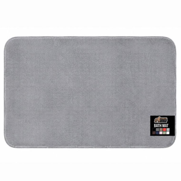 Velvet Memory Foam Bath Mat - 36"x24", Graphite Gray