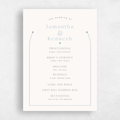 White Simple Wedding Program - Suzi