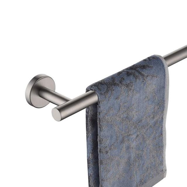 JQK Bath Towel Bar, 24 Inch Stainless Steel Towel Rack Bathroom, Towel Holder Brushed Finished Wall Mount, Total Length 27 Inch, TB110L24-BN