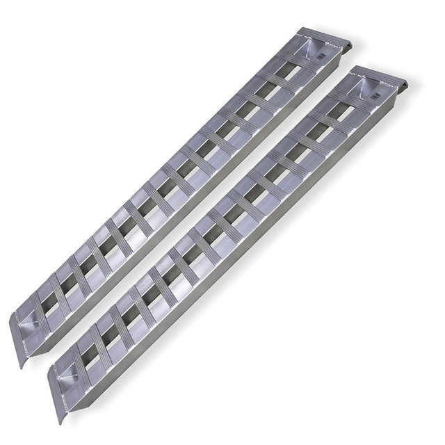 GEN-Y Hitch Heavy Duty Aluminum Loading Ramps - Set of 2, 7 Foot Long x 14 Inches Wide, 6000 lbs Capacity, Hybrid Hook and Plate Ends, Serrated Cross Rungs for Maximum Traction