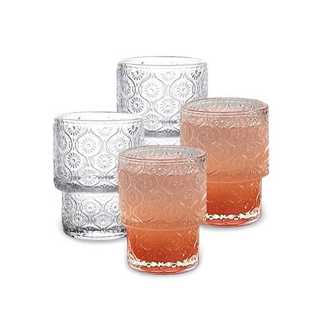 Qipecedm 4 Pcs Ribbed Coupe Glasses, 10 oz Vintage Cocktail Coupe Glasses  Set, Unique Martini Glass,…See more Qipecedm 4 Pcs Ribbed Coupe Glasses, 10