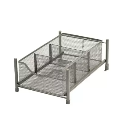 Squared Away™ Small Metal Mesh Cabinet Drawer in Cool Grey/Brushed Nickel