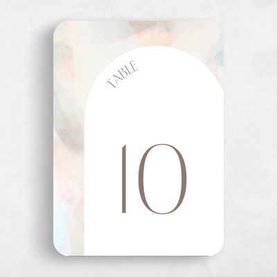 White Rounded Wedding Table Number - Coleridge