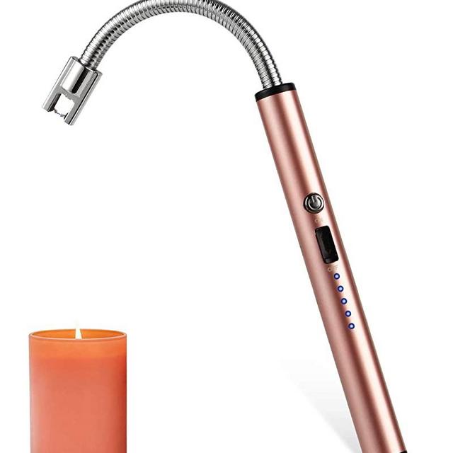 NESAPTO Candle Lighter, Upgraded Electric Lighter Rechargeable USB Lighter with LED Battery Indicator Safety Switch, Flexible Long Neck Lighters for Candles BBQs Gas Stoves