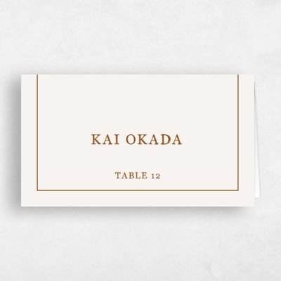 Light Oatmeal, Beige Wedding Place Card - Marana