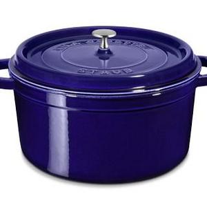 Staub Cast-Iron Round Cocotte, 7-Qt., Sapphire Blue