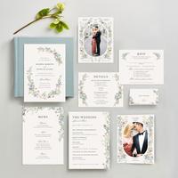 Laurelwood Portrait | Light Oatmeal | Zola Wedding Invitations
