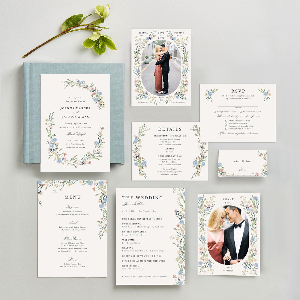 Laurelwood Portrait | Light Oatmeal | Zola Wedding Invitations
