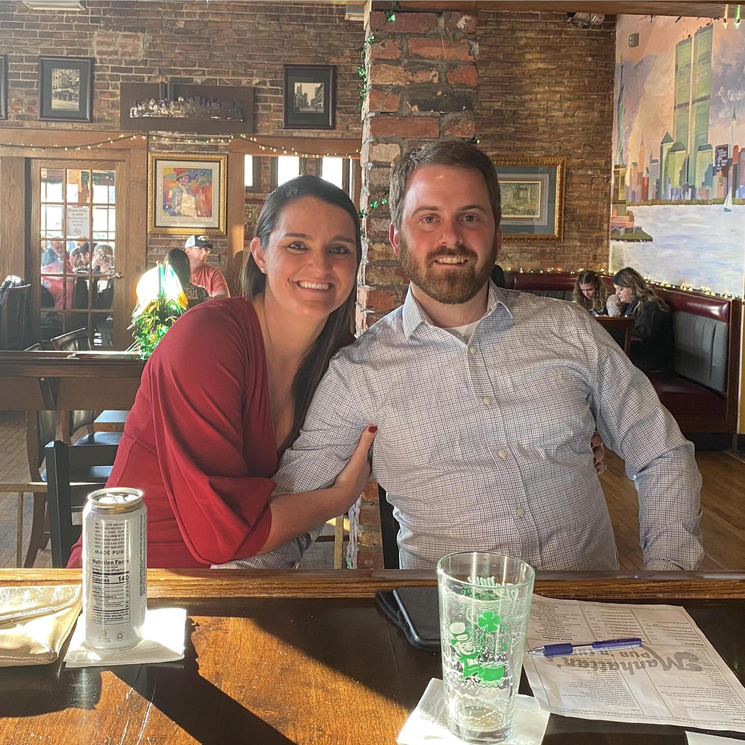 Celebrating 3 years together in the seats where we met!