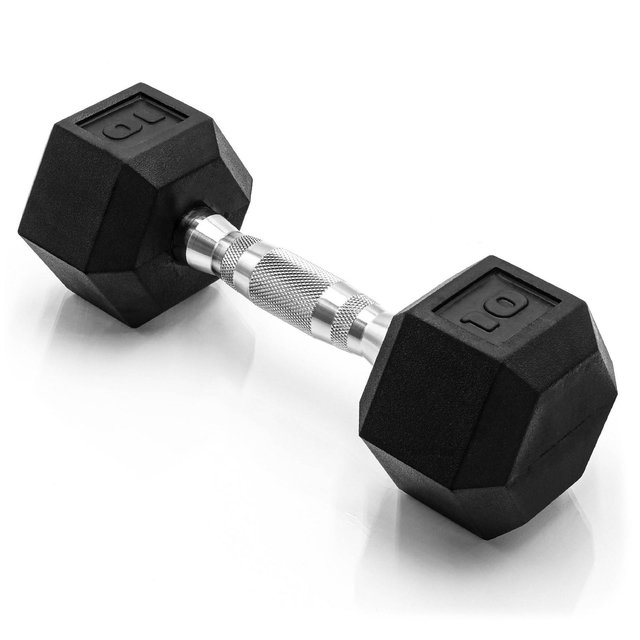 CAP 10lbs Coated Hex Dumbbell with Contoured Handle