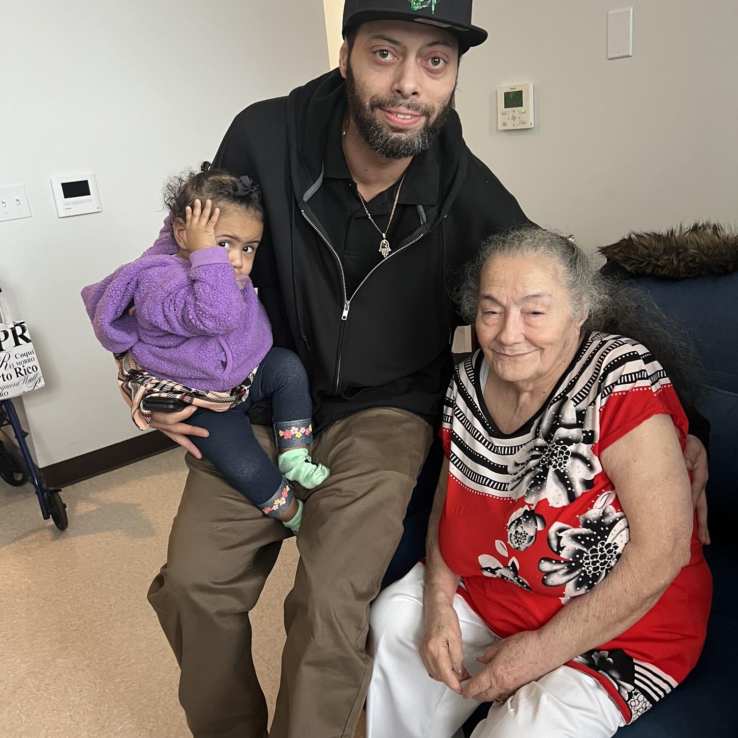 Our baby girl meeting her great grandma