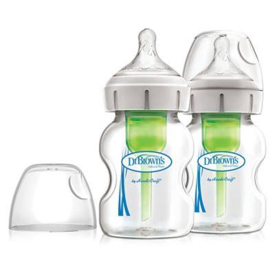 Dr. Brown's® Options+™ 2-Pack 5 oz. Wide-Neck Glass Baby Bottles in Clear