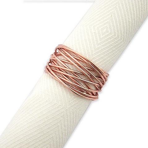 Twisted Wire Napkin Ring in Rose Gold