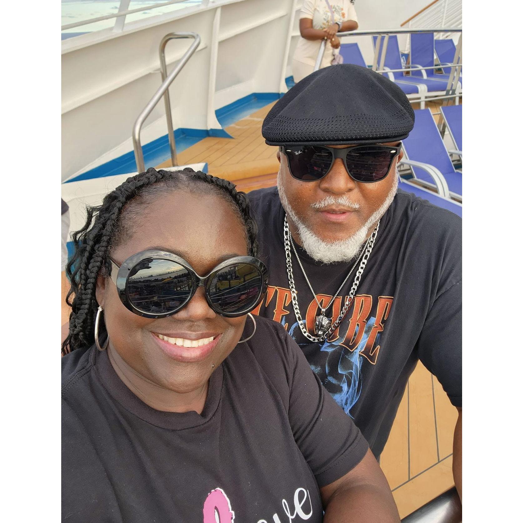 Sailing through sunshine and love; Alan and Mamie enjoying every moment of their cruise adventure together. Memories made, hearts full.