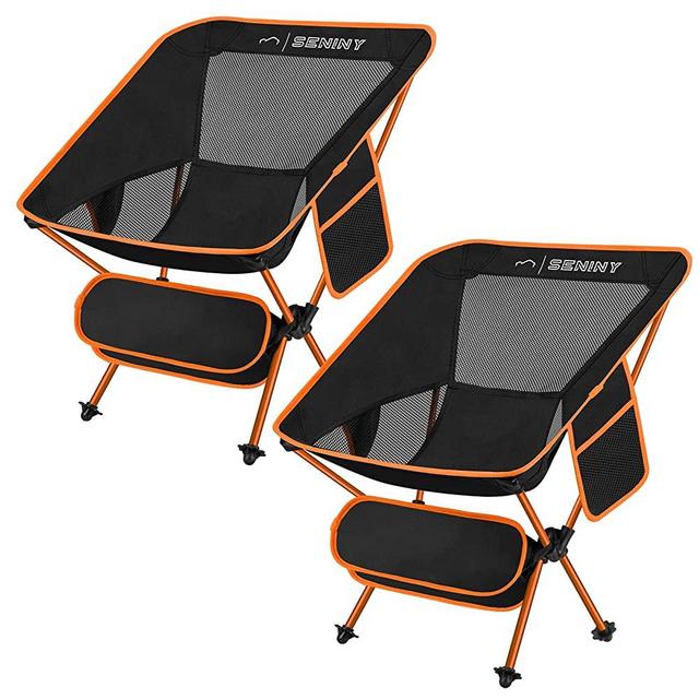 Seniny Lightweight Camping Chair, Portable Folding Backpacking Chair, Compact Ultralight Camp Chair with Carry Bag, Outdoor Folding Camping Chairs for Adults Hiking, Beach, Travel, and Picnic