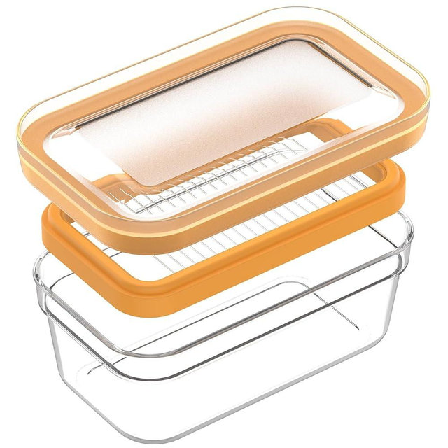 UNIVIVO Butter Slicer Cutter, Stick Butter Container Dish with Lid for Fridge