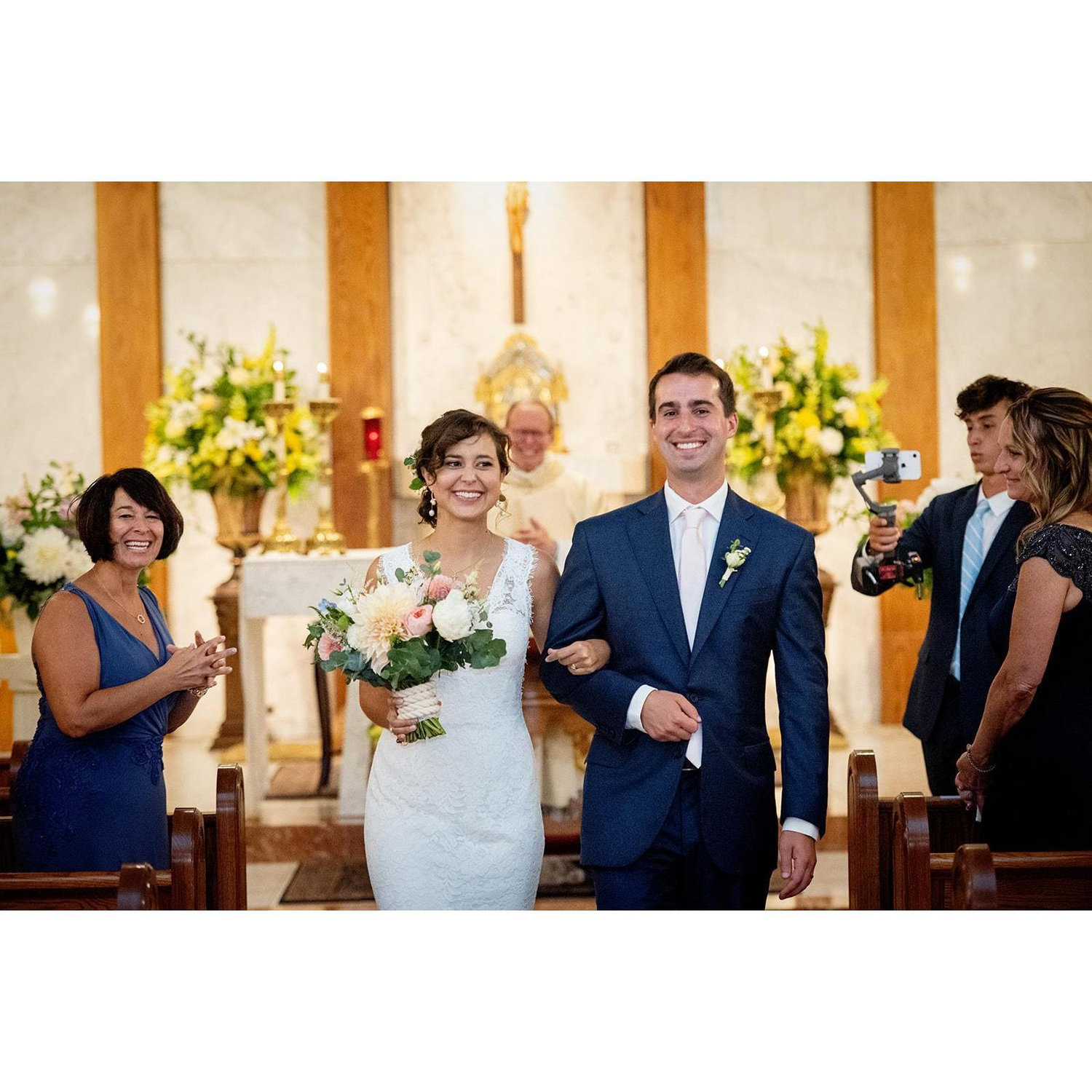 It's official!! Our Lady of Mount Carmel Church (OLMC), 7/11/20. Ask us about the wedding band panic...