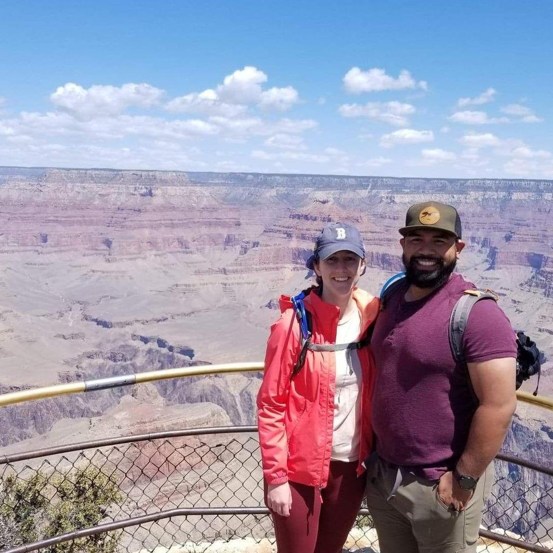 Biking along the rim of the Grand Canyon