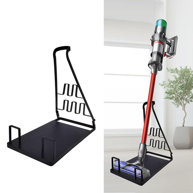 IZSOHHOME No Installation Required-Vacuum Stand,Storage Stand Docking Station Holder,Stable Metal Storage Bracket Stand Holder,Compatible with Dyson, Eureka,Tineco and Most Stick Vacuum(Black)