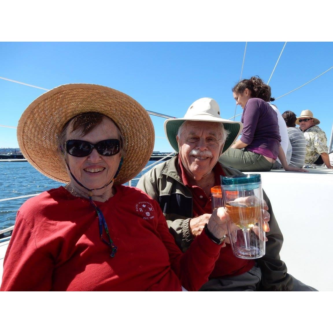 David's grandparents, David and Anne Scott.  David was able to introduce Taryn to them in CA last year.  We hope to get lots of tips on world traveling from them.  They have even been to Antarctica!