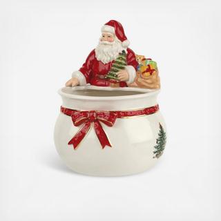 Christmas Tree Figural Santa Candy Bowl