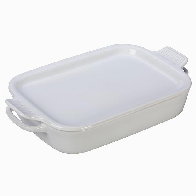 Le Creuset Rectangular Dish With Platter Lid, White