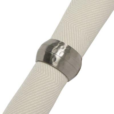 Orbit Napkin Rings in Brushed Silver (Set of 4)