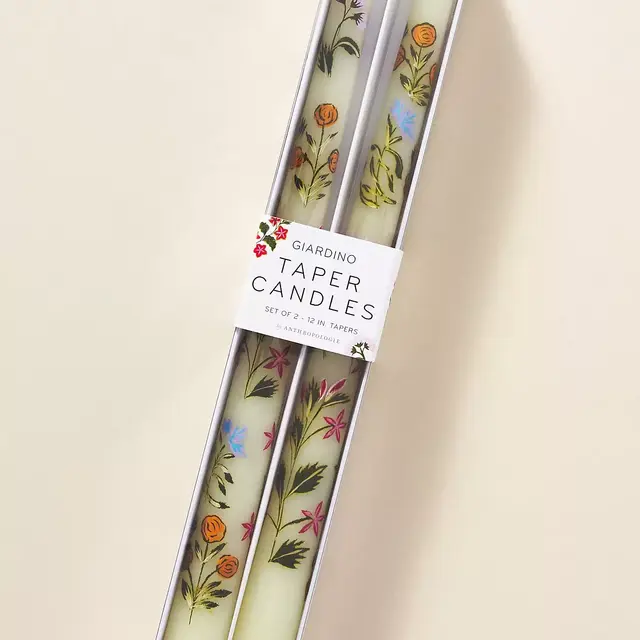 Garden Taper Candles, Set of 2