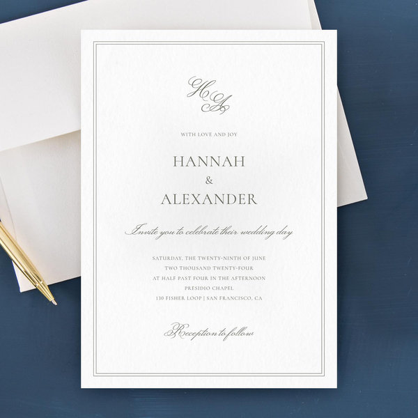 Zola Wedding Invitations - Wyncote Portrait