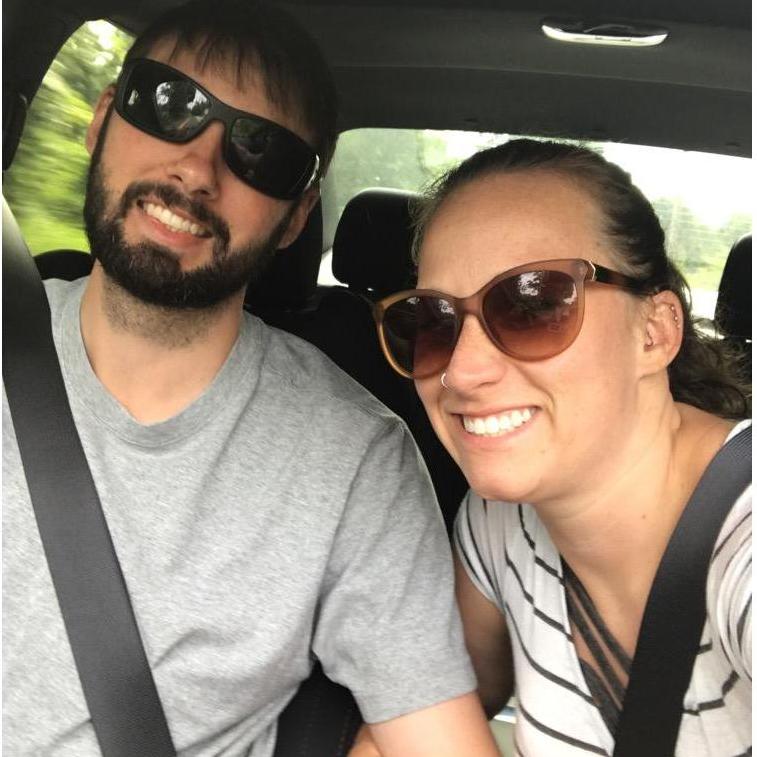 Our first picture together. We were on the way to pick out little Luna.