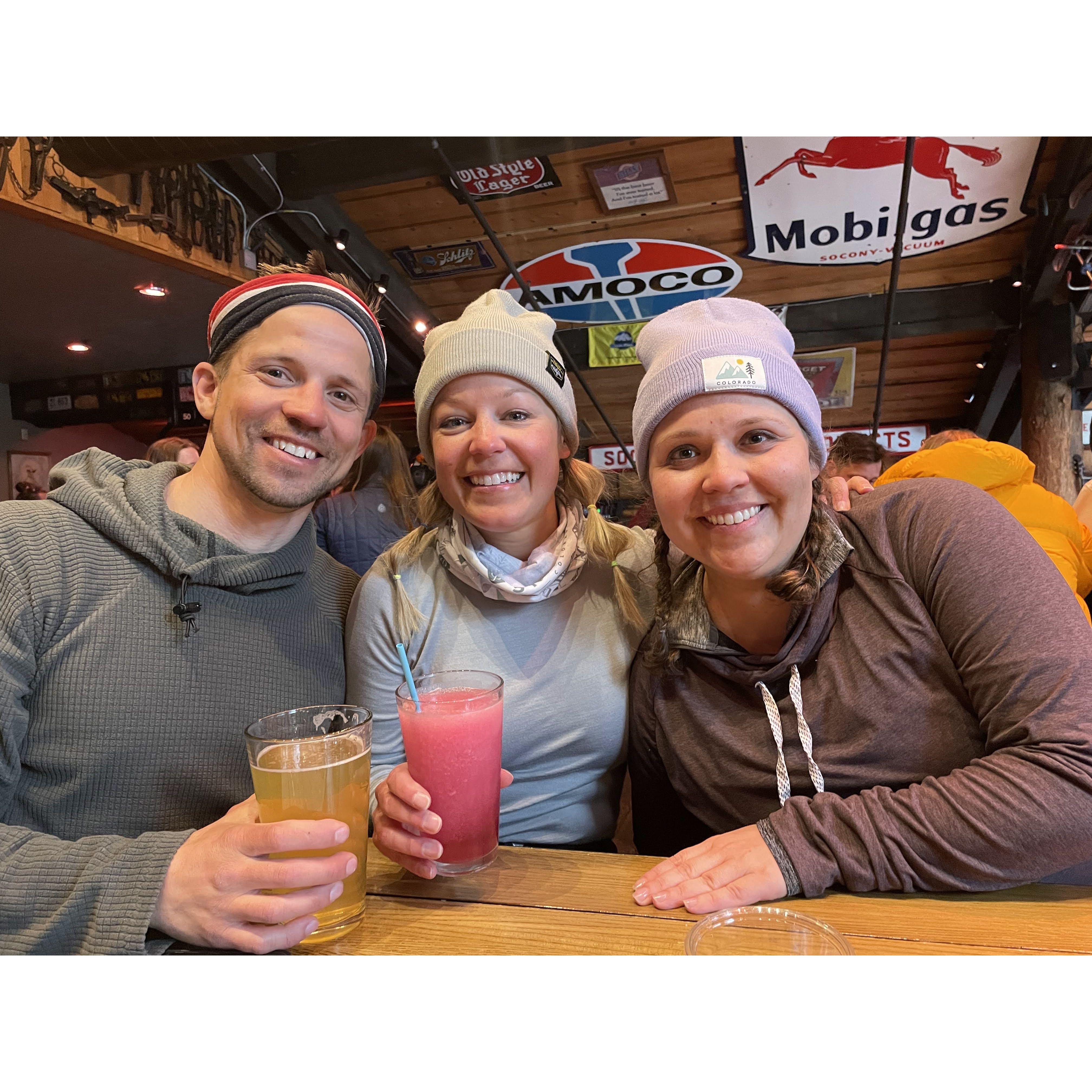 drinks after Deb almost fell into a tree & Chris decided it wasn't the day to propose