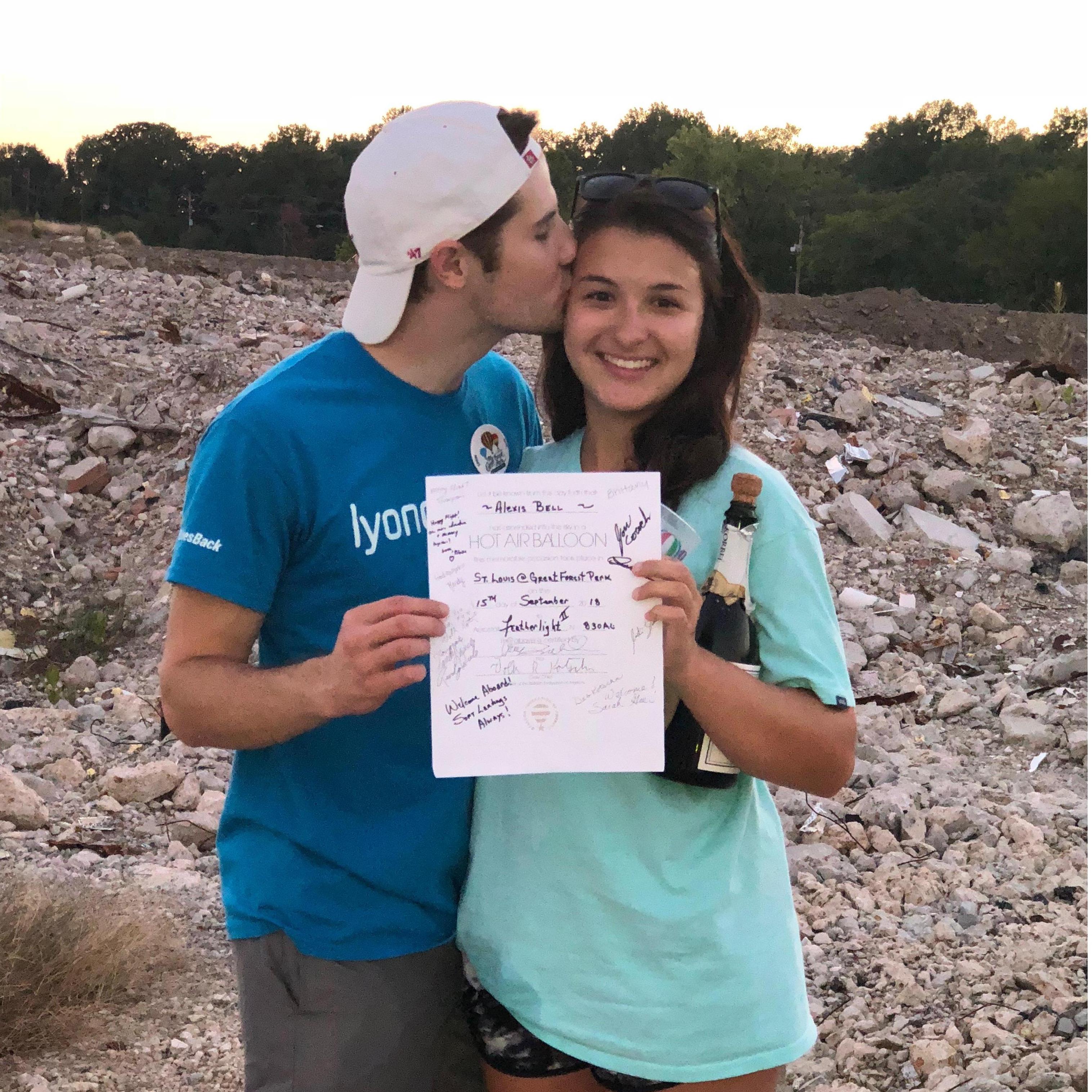 Blake gave Alexis his spot on the hot air balloon.
