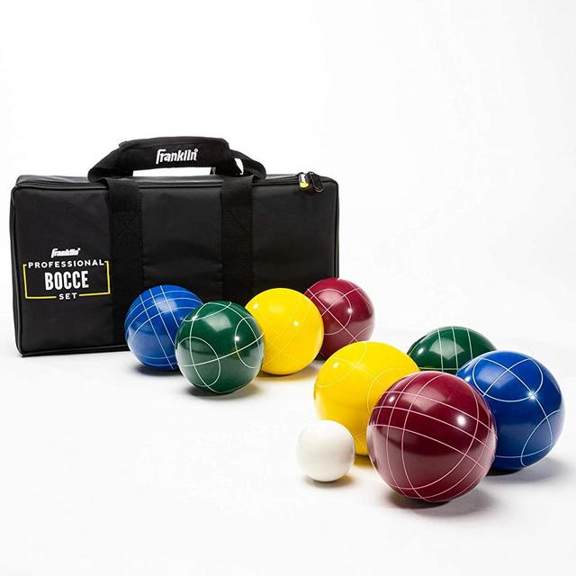 Franklin Sports Bocce Ball Set — 8 All Weather Bocce Balls and 1 Pallino — Beach, Backyard Lawn or Outdoor Party Game — Professional, American, and Starter Set Options