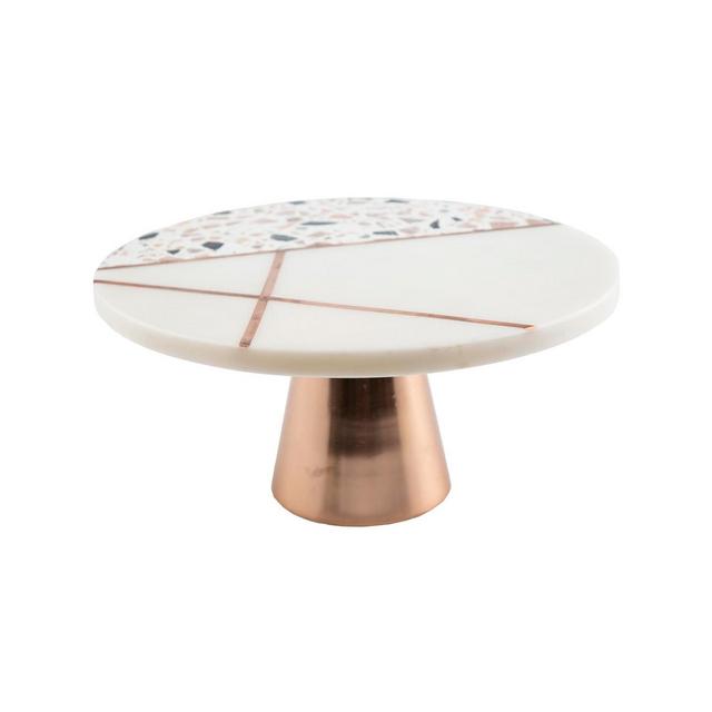 Thirstystone Pink Terrazzo & White Marble Cake Stand