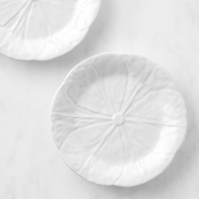 Bordallo Pinheiro Cabbage Salad Plates, Set of 4, White