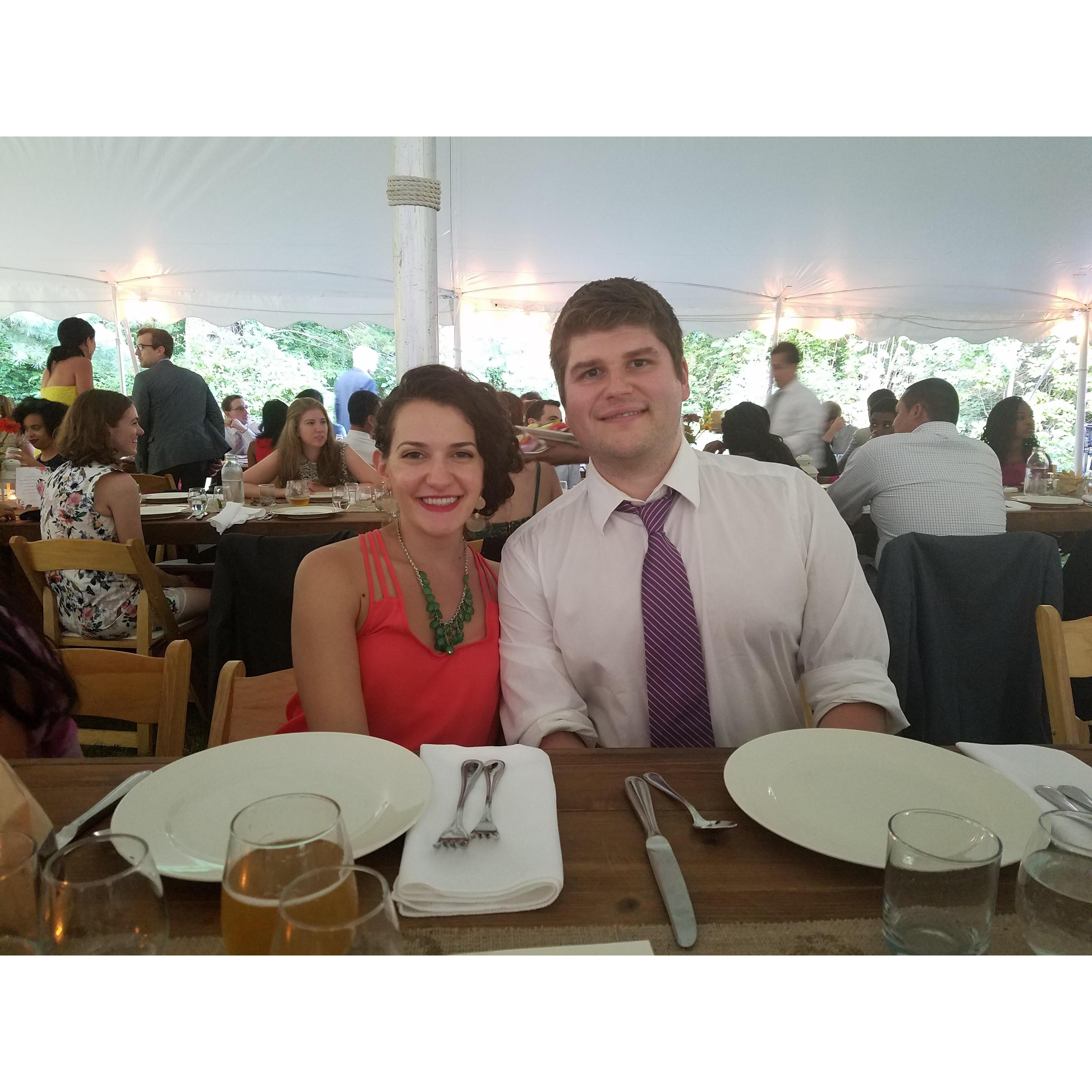At our friends Harini and John's wedding a couple of years ago.
