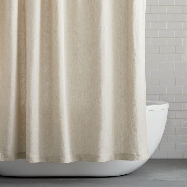 European Flax Linen Shower Curtain, Natural, 72"x74"